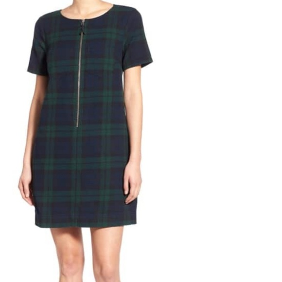 Madewell Dresses & Skirts - Madewell Plaid Flannel Front Zip Shift Dress sz 4